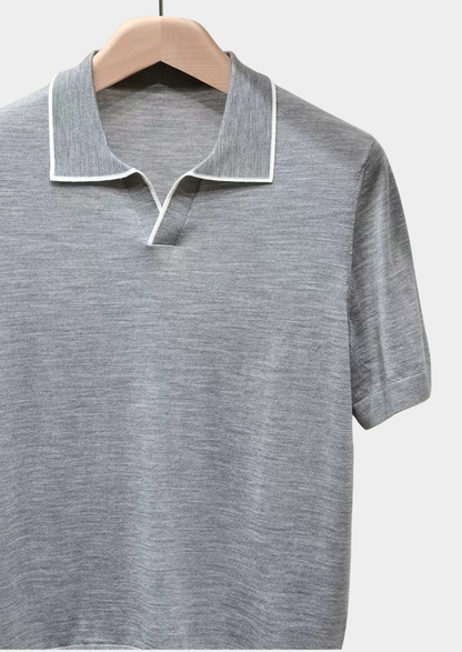 Ellis Light Gray Lightweight Polo Shirt | Arventti