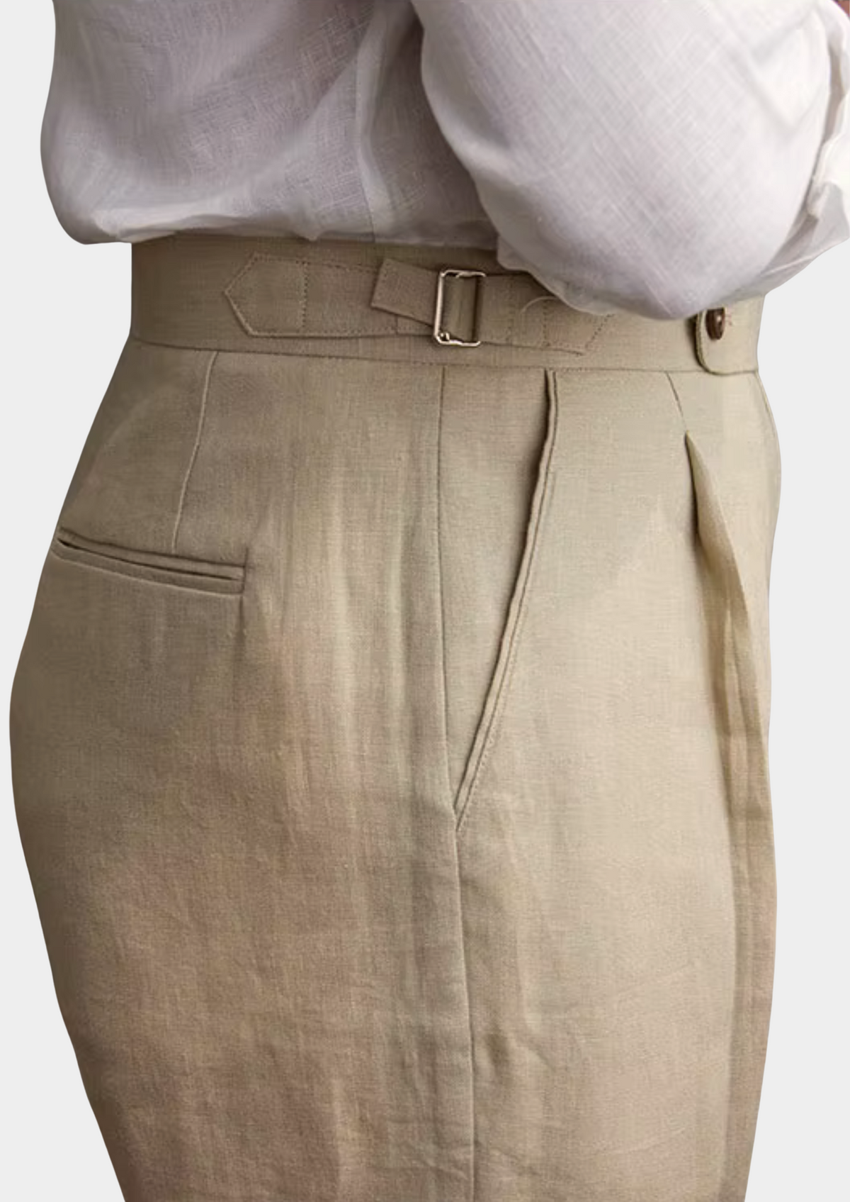 Tuscany Pleated Coastal Trousers - Sand | Arventti