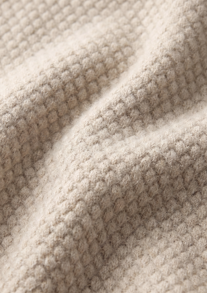 Premium Cashmere Ivory Two-Tone Polo | Arventti