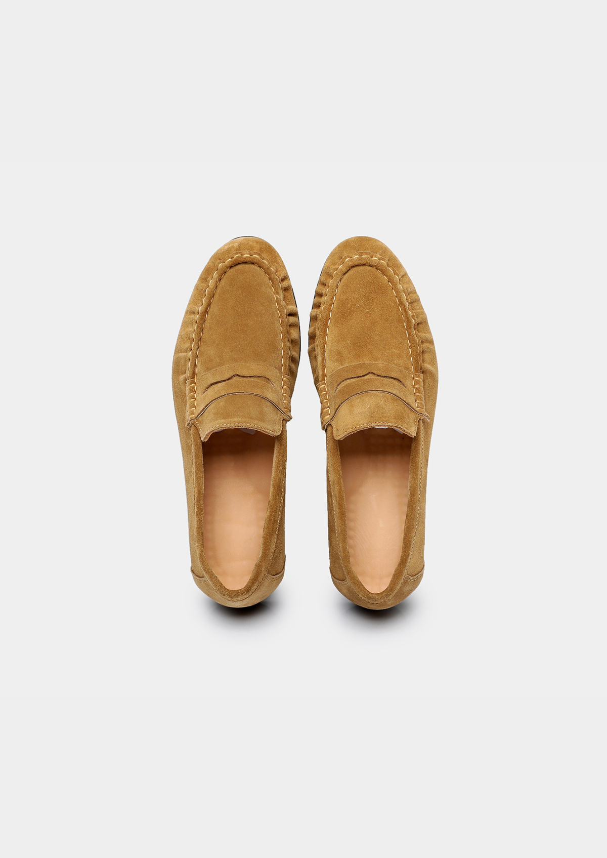 Caramel Classic Penny Suede Loafers | Arventti
