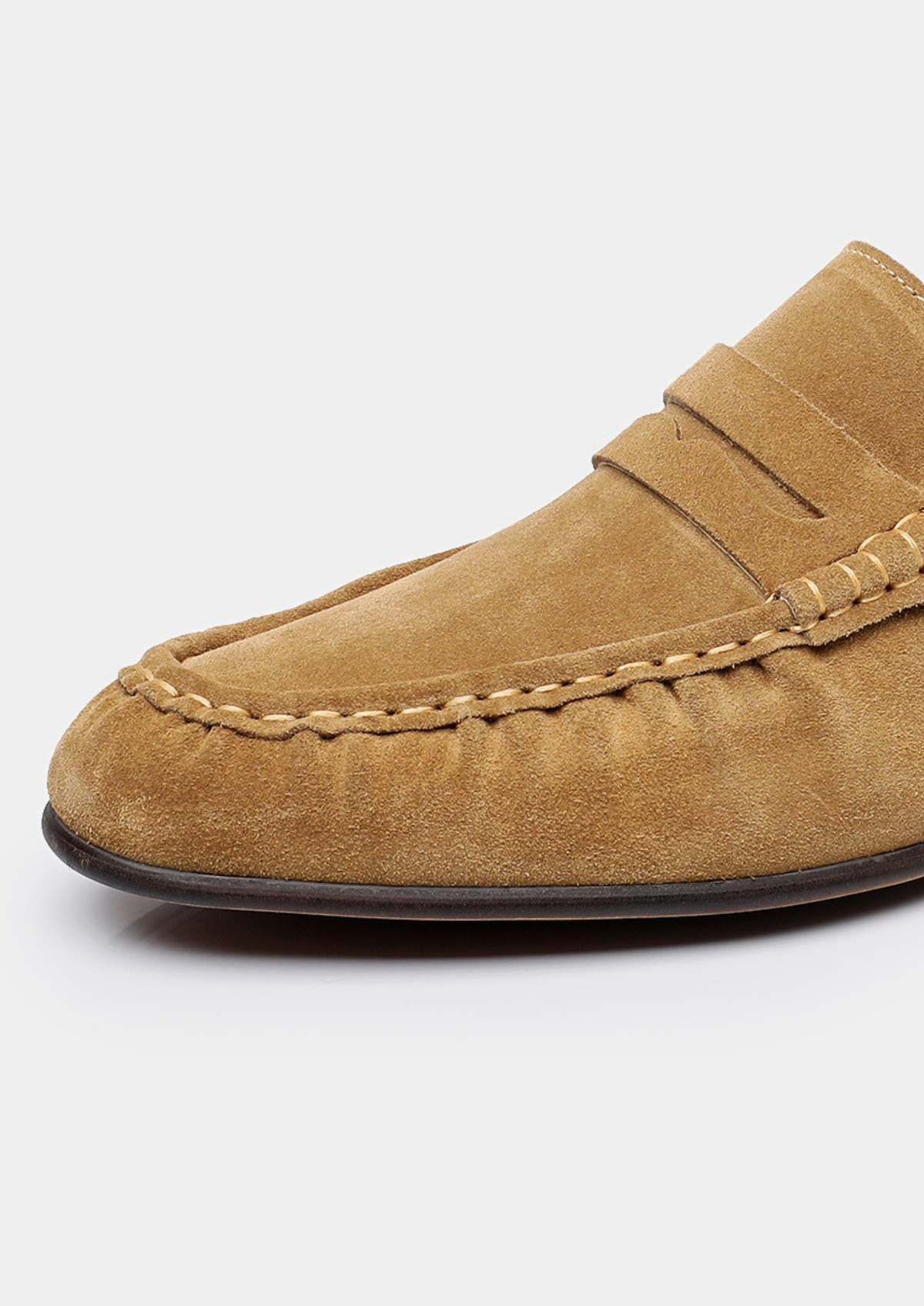 Caramel Classic Penny Suede Loafers | Arventti