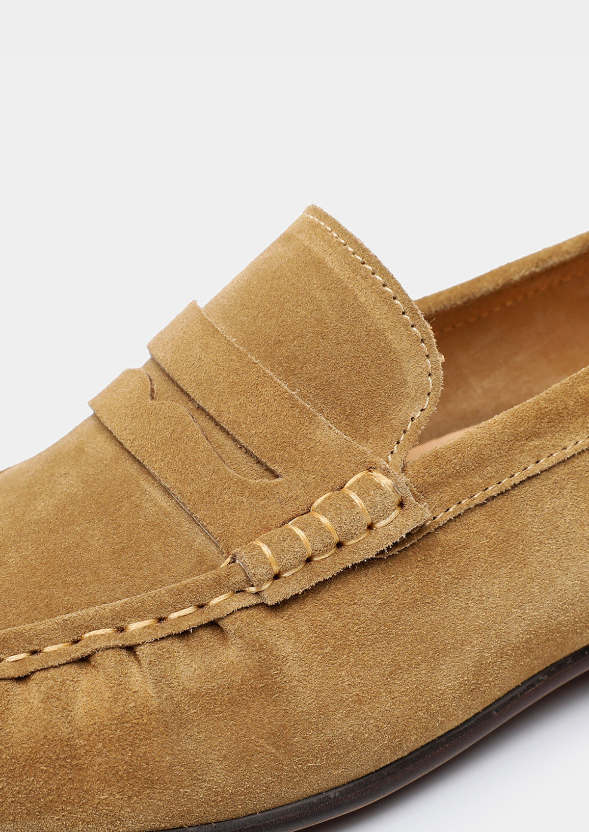 Caramel Classic Penny Suede Loafers | Arventti