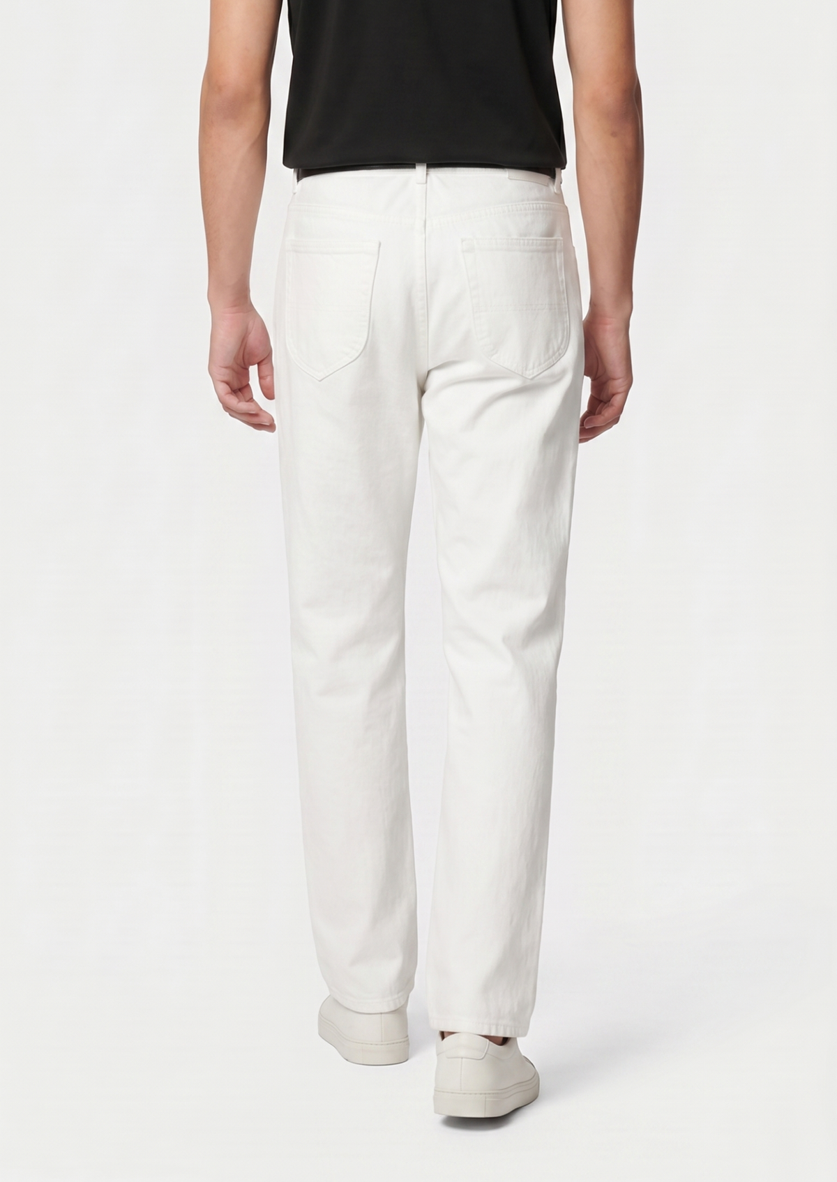 Essential White Straight Leg Denim Trousers | Arventti