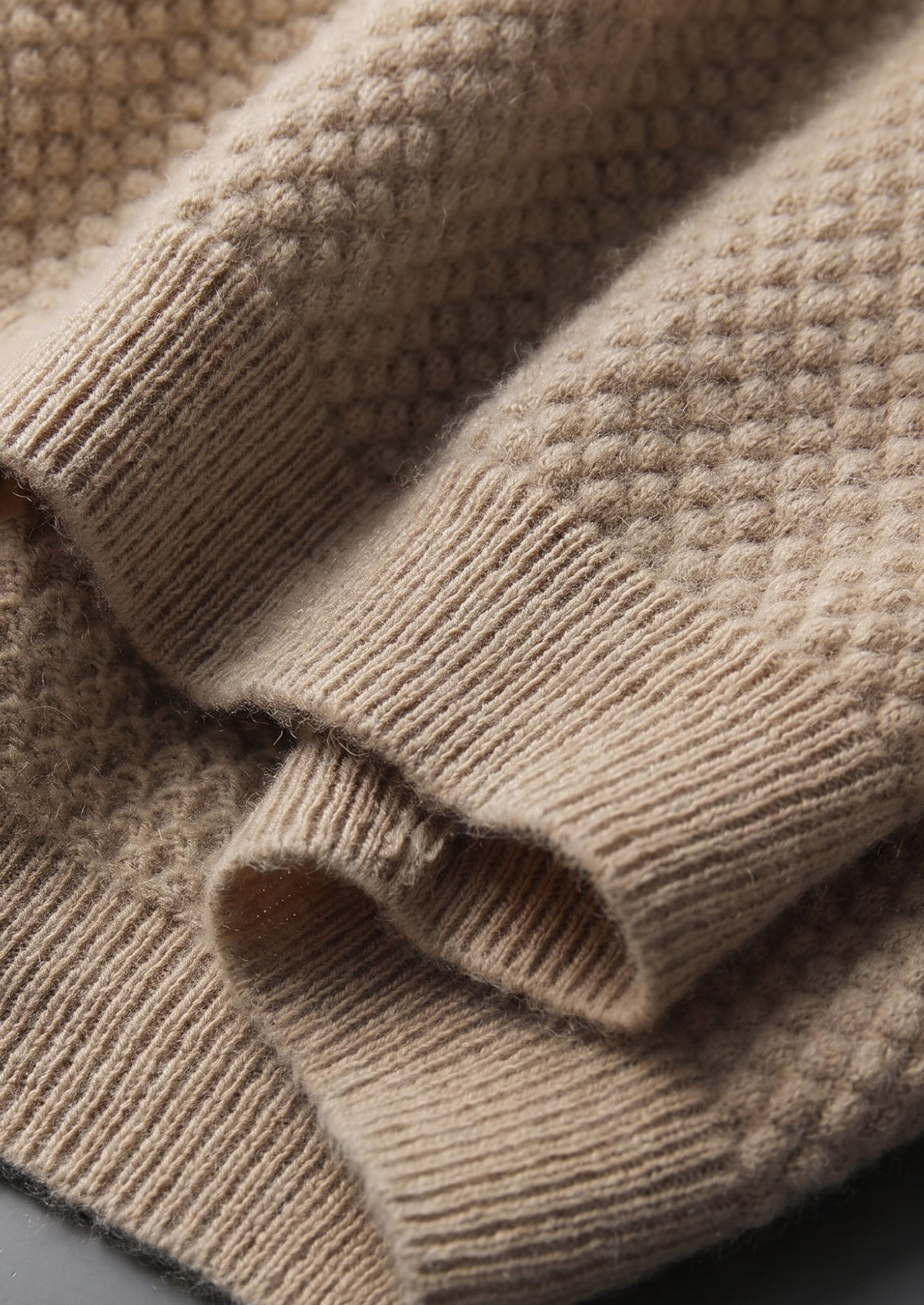 Premium Cashmere Beige Two-Tone Polo | Arventti
