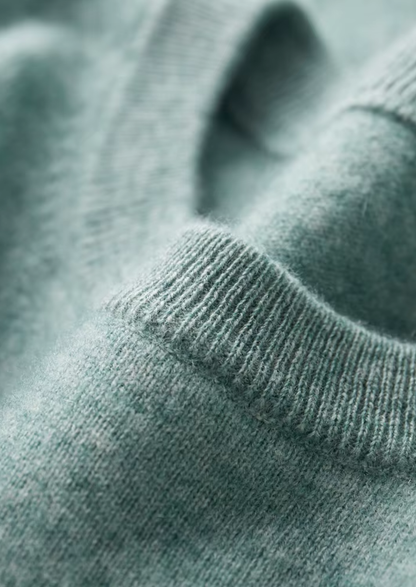 Premium Cashmere Classic Crewneck T-Shirt - Verdant Slate | Arventti