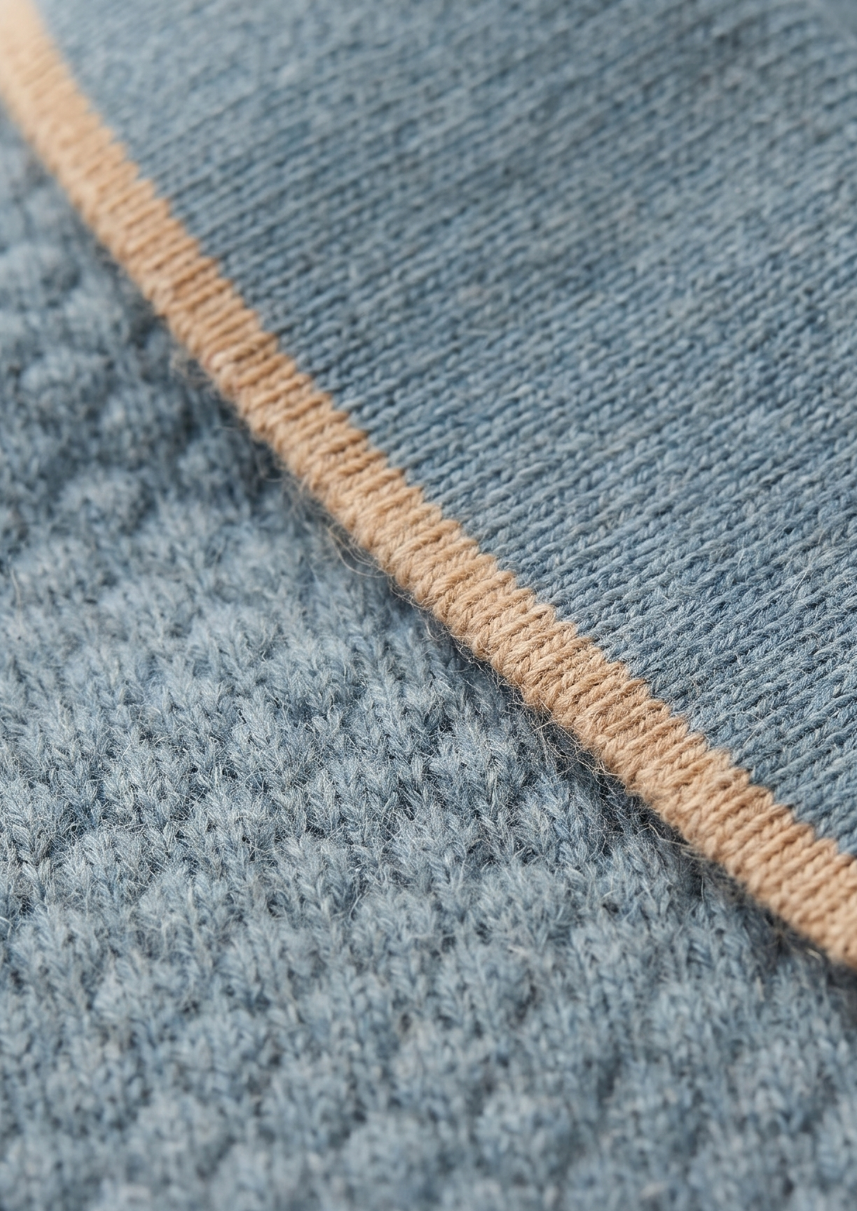Premium Cashmere Sea Blue Two-Tone Polo | Arventti