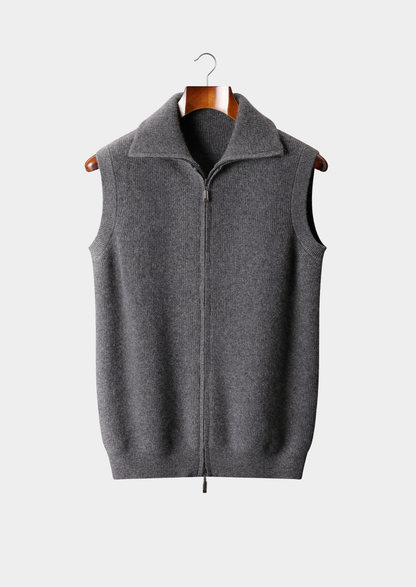 Pure Cashmere Dark Gray Body Warmer Vest | Arventti