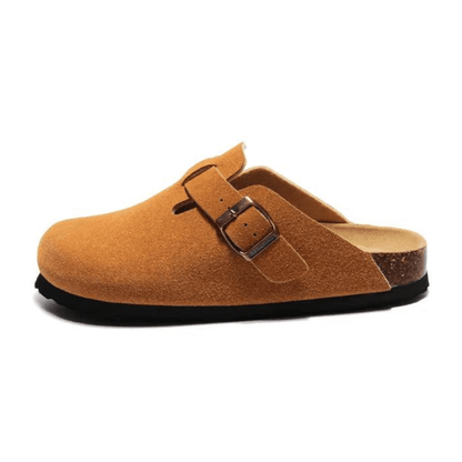 Arventti Suede Boston Clogs - Caramel