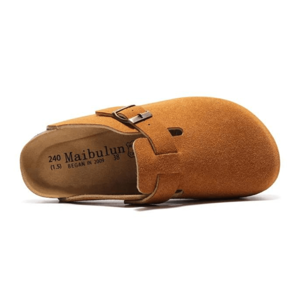 Arventti Suede Boston Clogs - Caramel