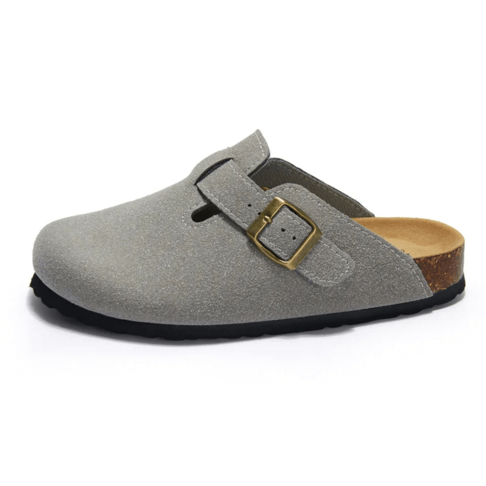 Arventti Suede Boston Clogs - Light Grey