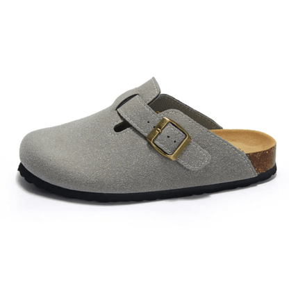 Arventti Suede Boston Clogs - Light Grey