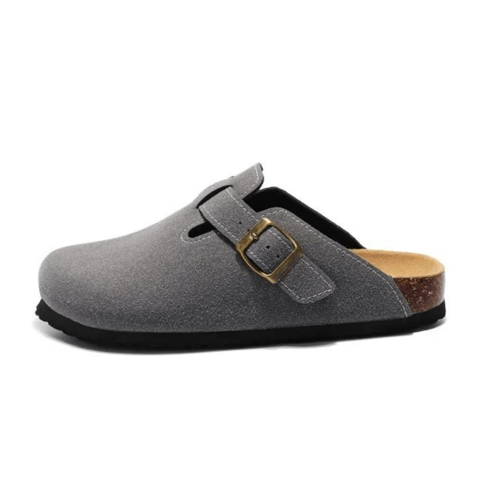 Arventti Suede Boston Clogs - Dark Grey