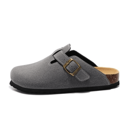 Arventti Suede Boston Clogs - Dark Grey