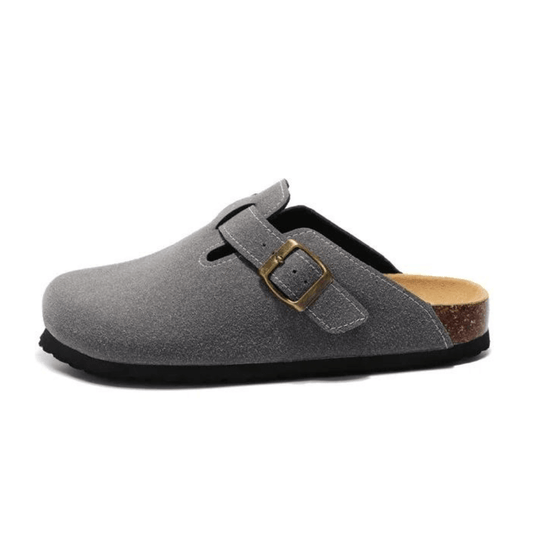 Arventti Suede Boston Clogs - Dark Grey
