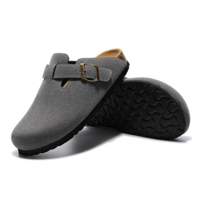 Arventti Suede Boston Clogs - Dark Grey