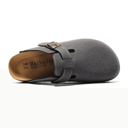 Arventti Suede Boston Clogs - Dark Grey