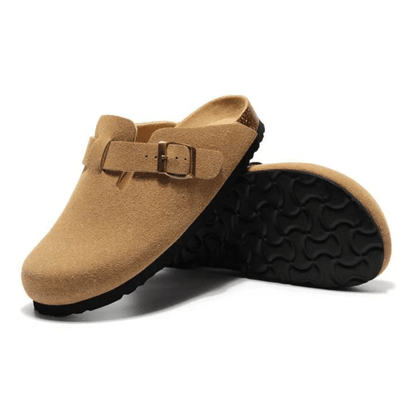 Arventti Suede Boston Clogs - Light Brown