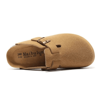 Arventti Suede Boston Clogs - Light Brown