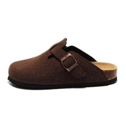 Arventti Suede Boston Clogs - Dark Brown