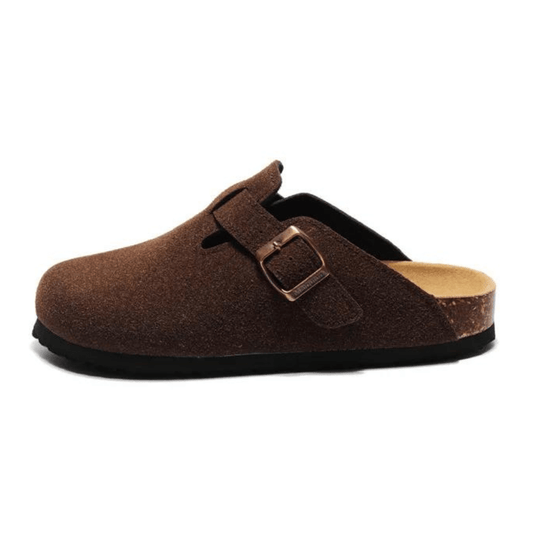 Arventti Suede Boston Clogs - Dark Brown