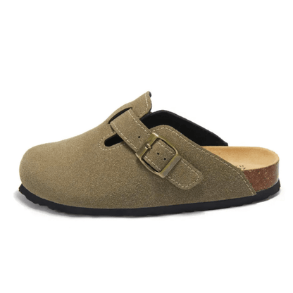 Arventti Suede Boston Clogs - Moss Green
