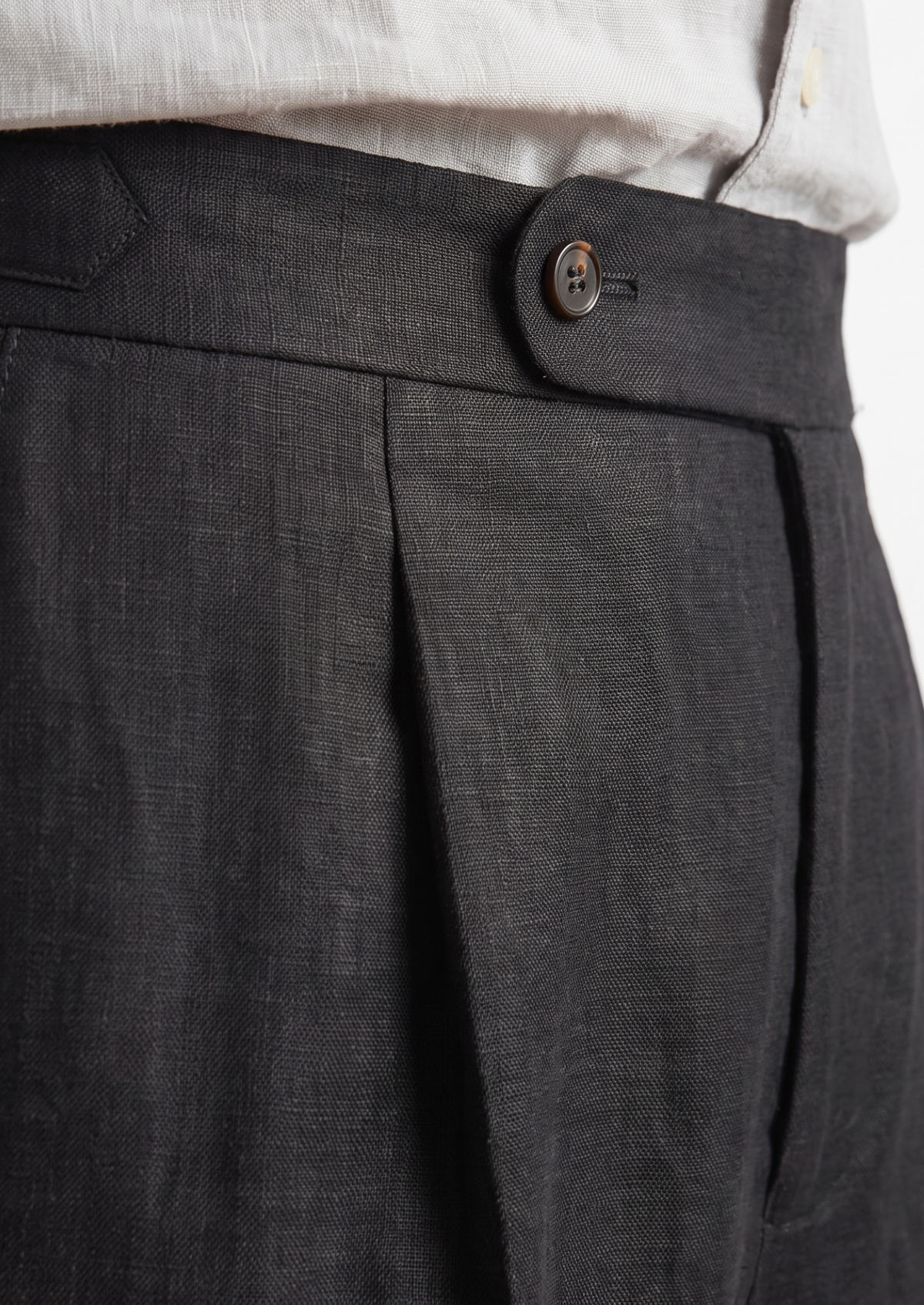 Tuscany Pleated Coastal Trousers - Black | Arventti