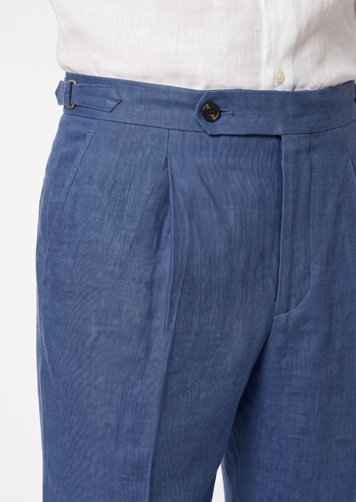Tuscany Pleated Coastal Trousers - Blue | Arventti