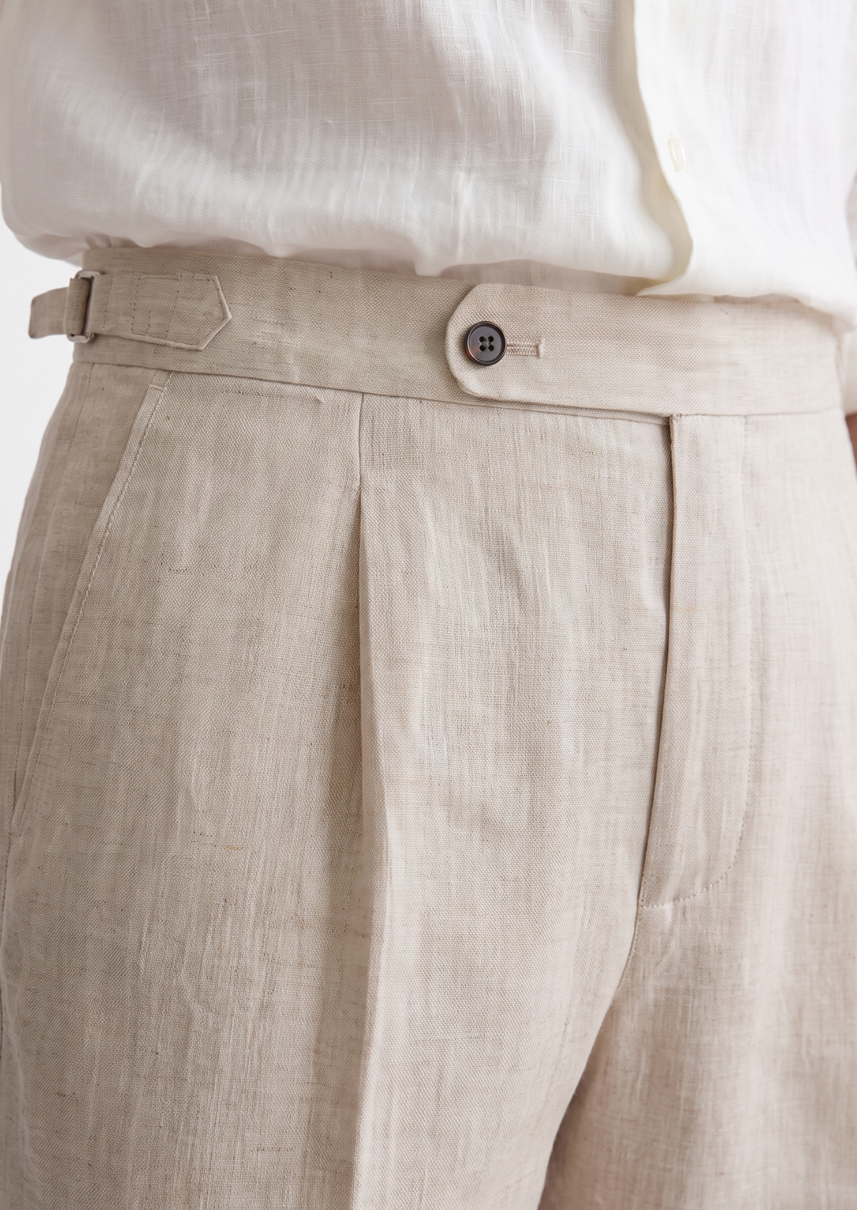 Tuscany Pleated Coastal Trousers - Ivory | Arventti