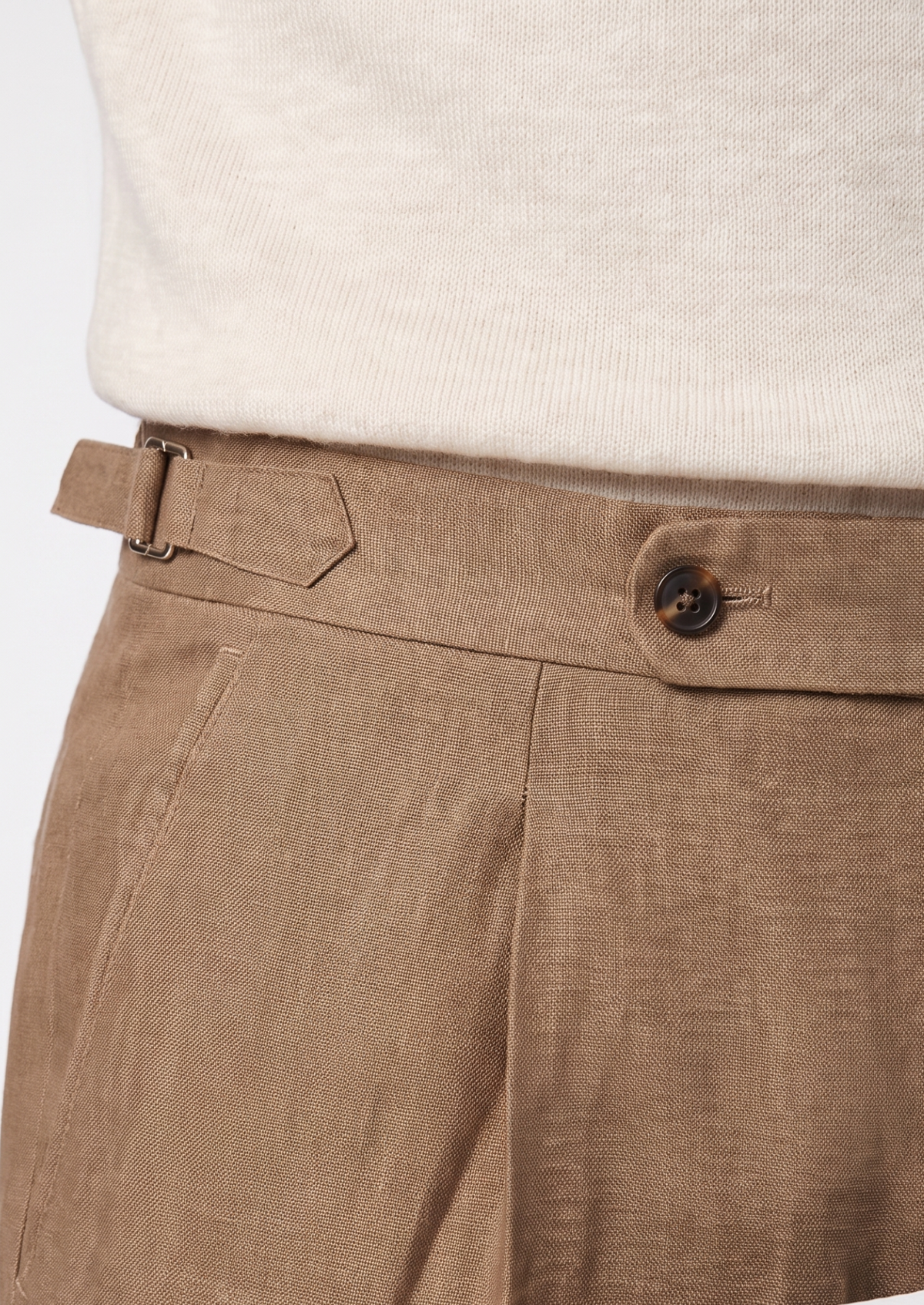 Tuscany Pleated Coastal Trousers - Caramel | Arventti