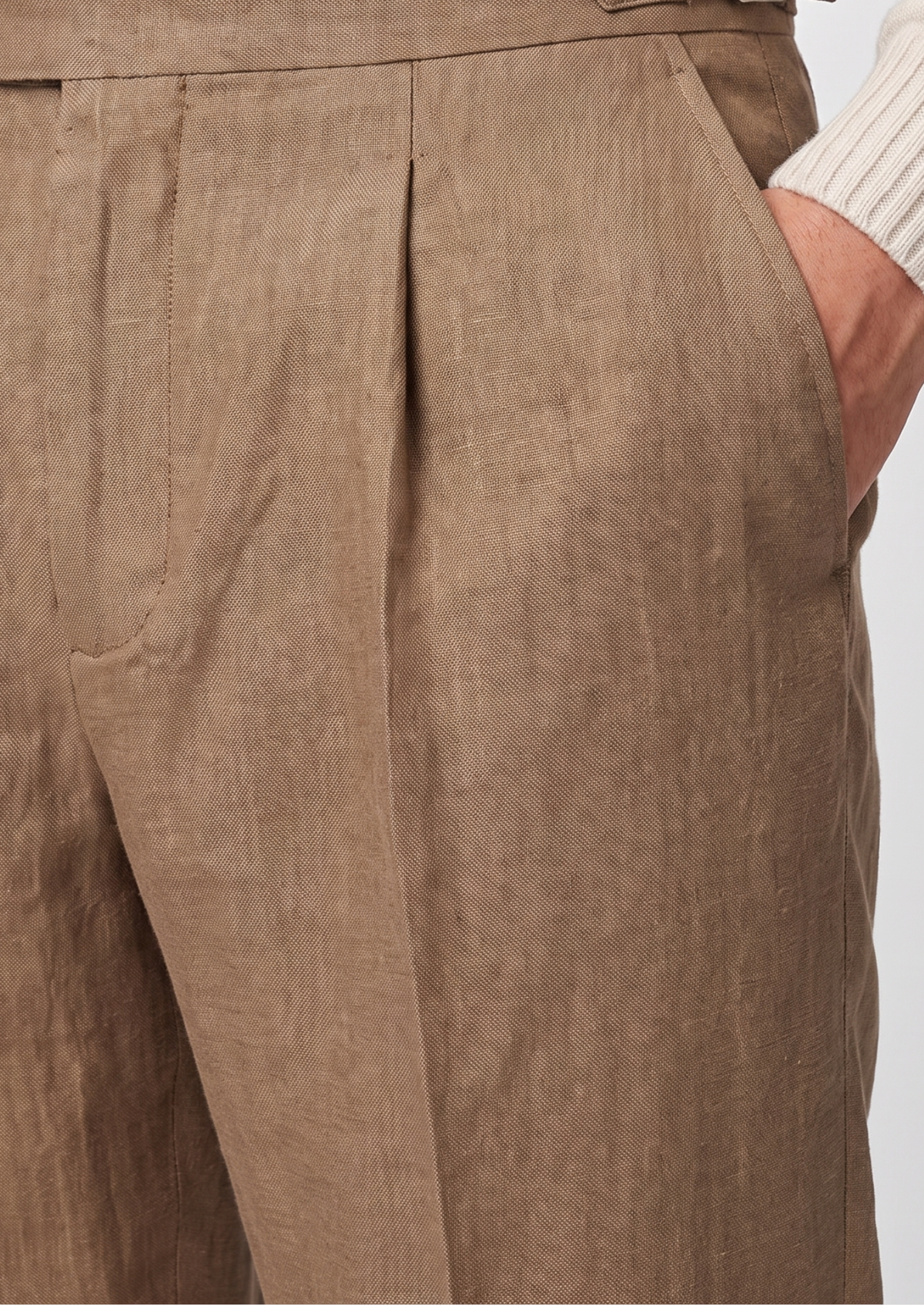 Tuscany Pleated Coastal Trousers - Caramel | Arventti