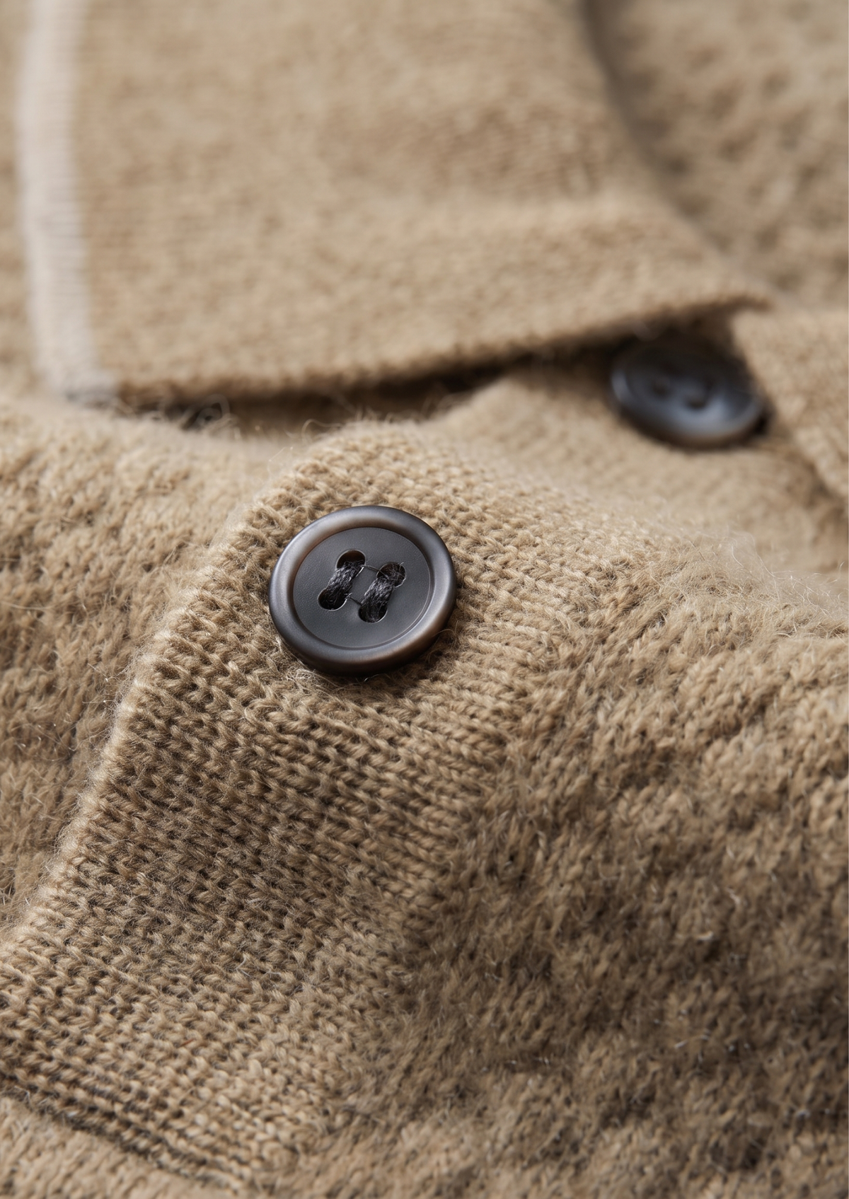 Premium Cashmere Beige Two-Tone Polo | Arventti