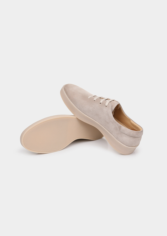 Light Gray Minimal Suede Sneakers | Arventti