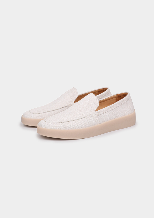 White Linen City Loafers | Arventti