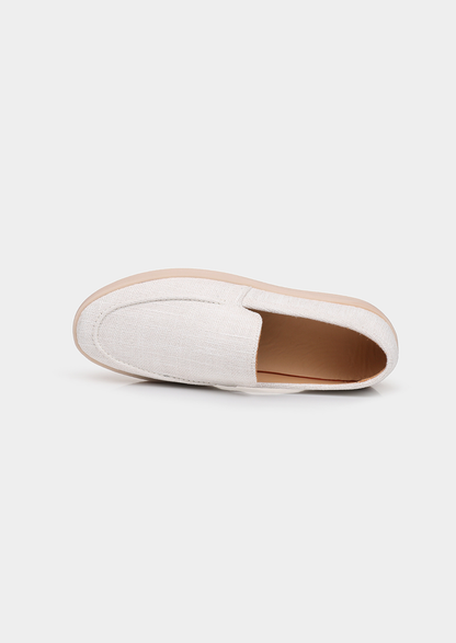 White Linen City Loafers | Arventti