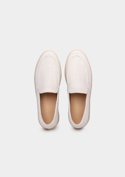 White Linen City Loafers | Arventti