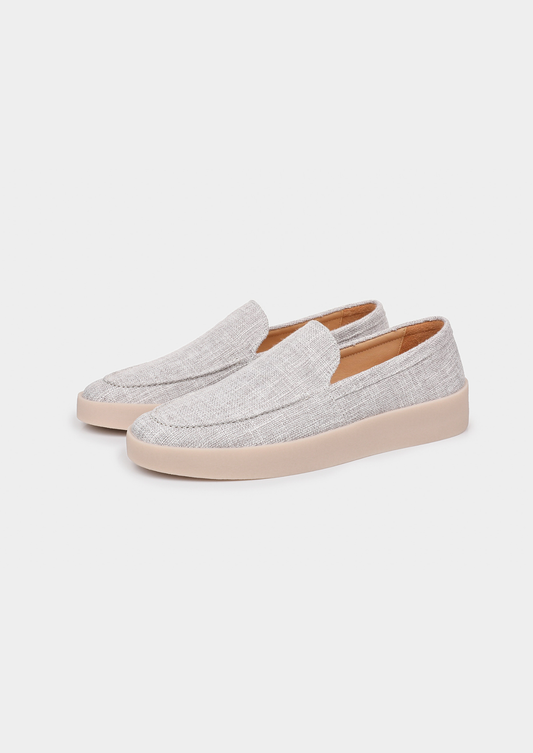 Gray Linen City Loafers | Arventti