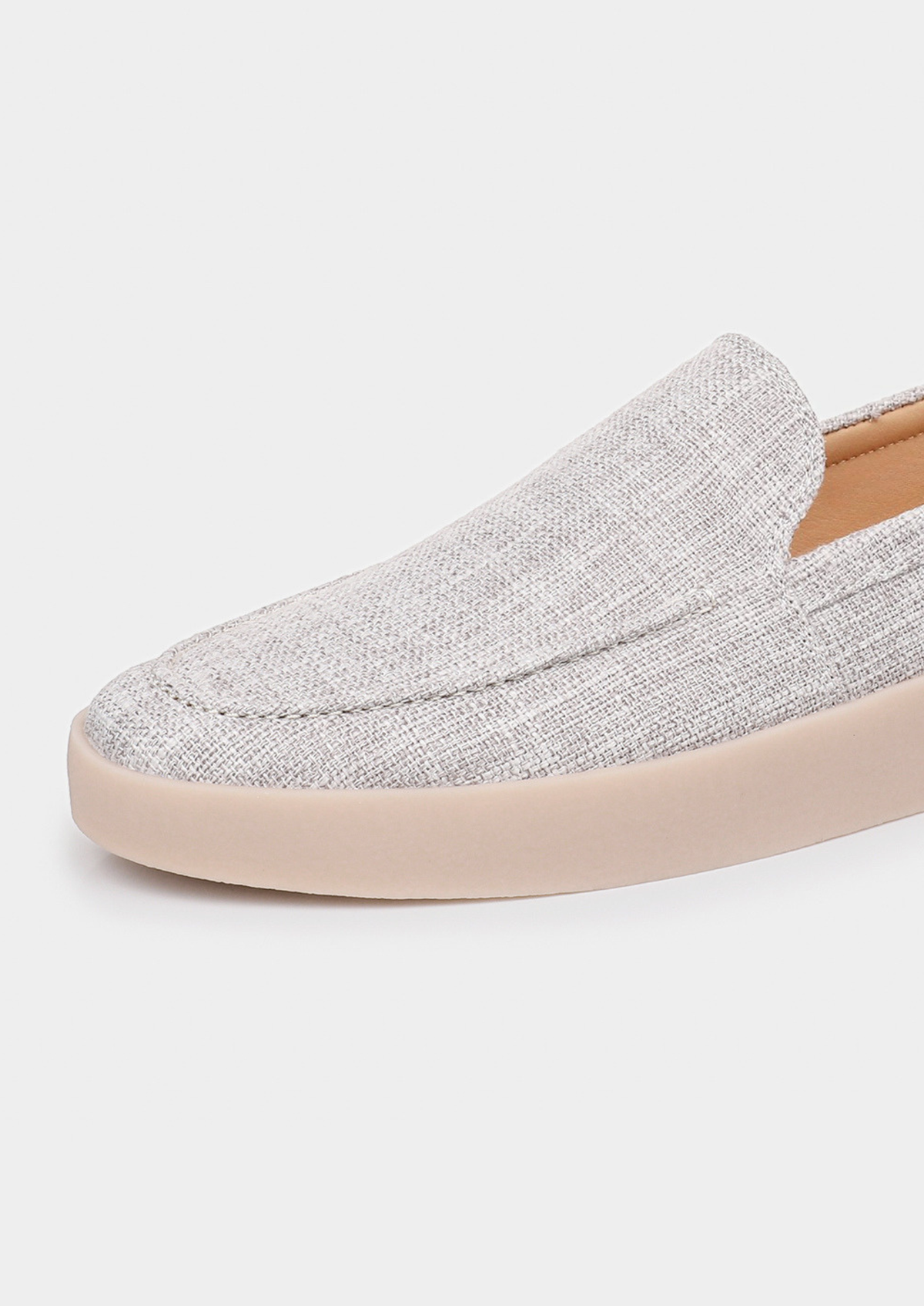 Gray Linen City Loafers | Arventti