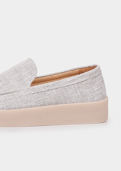 Gray Linen City Loafers | Arventti