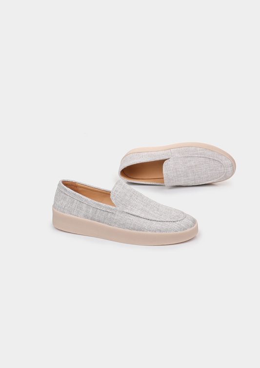 Gray Linen City Loafers | Arventti