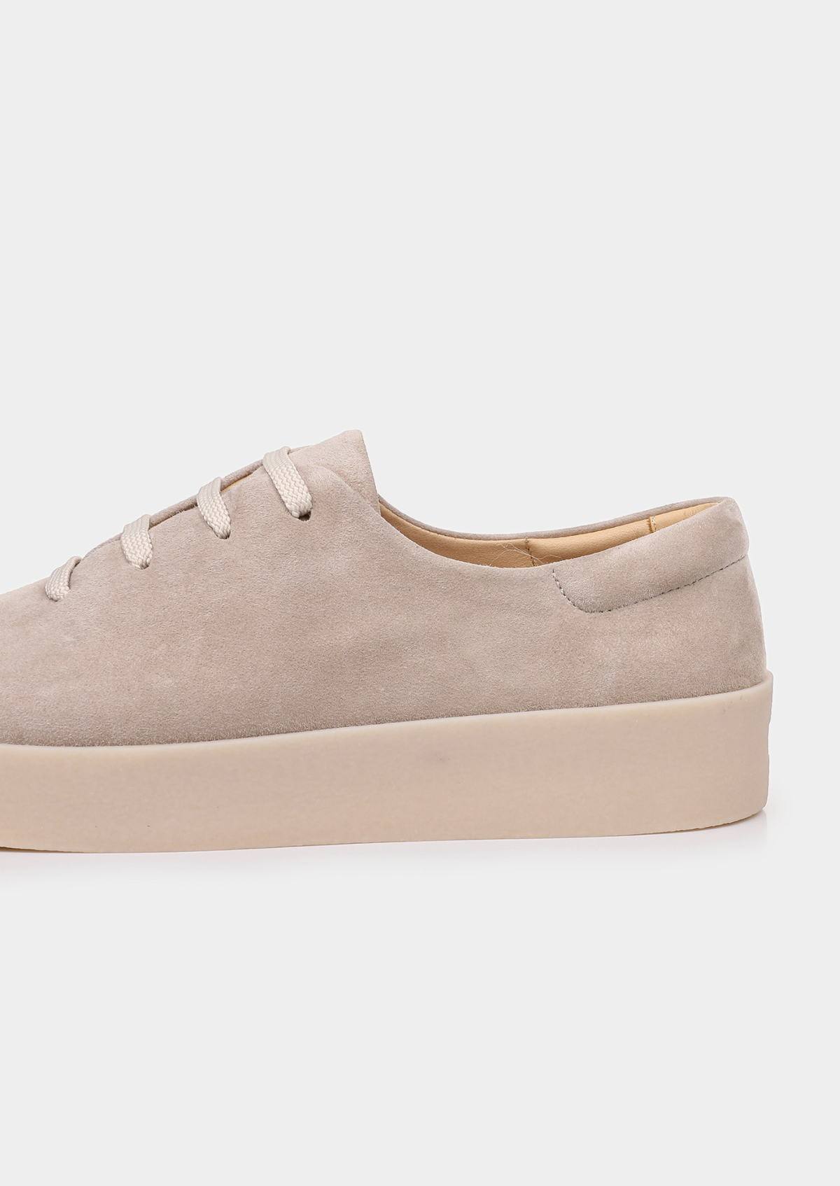 Light Gray Minimal Suede Sneakers | Arventti