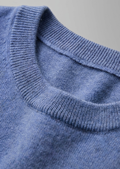 Premium Cashmere Classic Crewneck T-Shirt - Deep Atlantic | Arventti