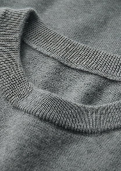 Premium Cashmere Classic Crewneck T-Shirt - Shadow Flint | Arventti
