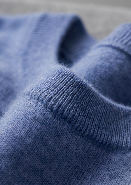 Premium Cashmere Classic Crewneck T-Shirt - Deep Atlantic | Arventti