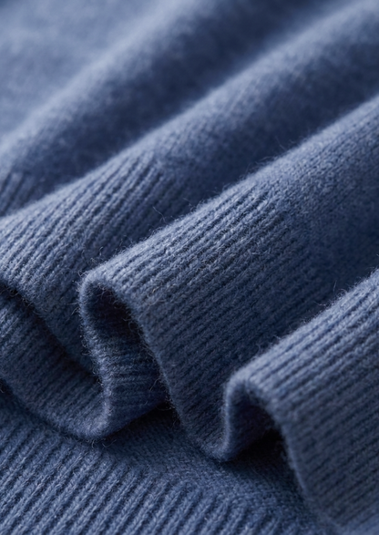 Premium Cashmere Classic Crewneck T-Shirt - Deep Atlantic | Arventti