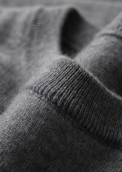 Premium Cashmere Classic Crewneck T-Shirt - Dark Gray | Arventti