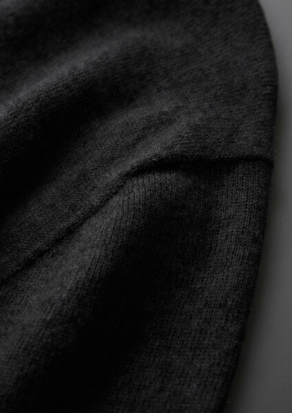 Premium Cashmere Classic Crewneck T-Shirt - Black | Arventti