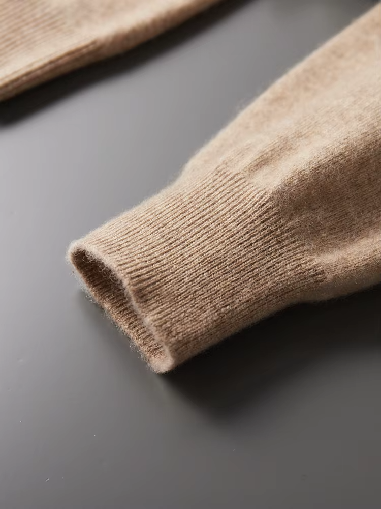 Pure Extra-Fine Merino Wool Beige Leisure Hoodie | Arventti