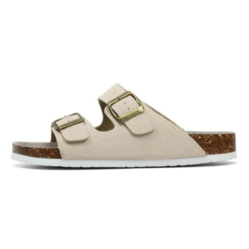 Maibulun Suede Arizona Sandals - Cream | Arventti