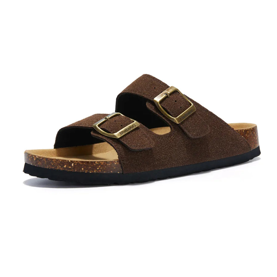 Arventti Suede Arizona Sandals - Dark Brown