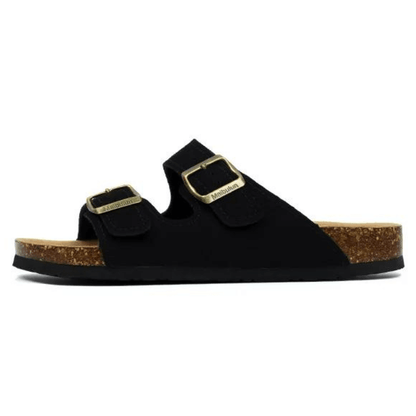 Maibulun Suede Arizona Sandals - Black | Arventti
